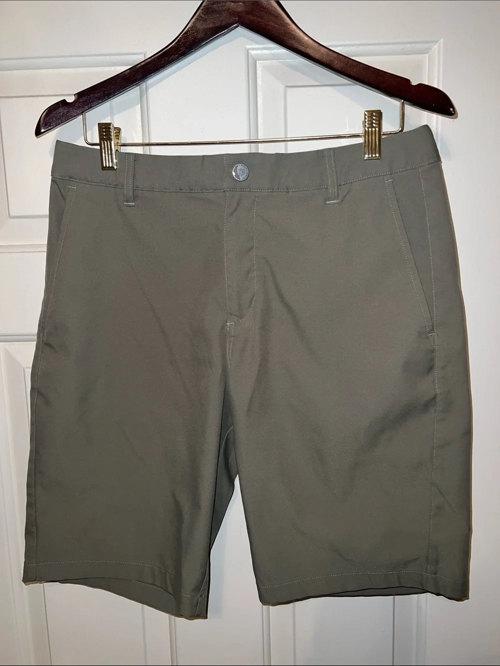 Puma Men’s Olive Flat-Front Performance Shorts